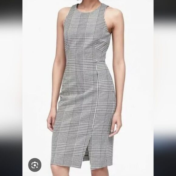 Banana Republic plaid cotton blend dress 6 - Picture 1 of 10